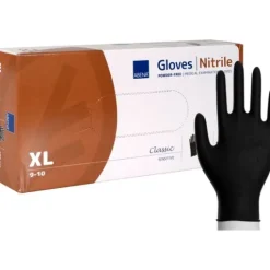 ABENA Nitrilhandske Puderfri Svart XL 100-pack