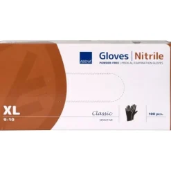 ABENA Nitrilhandske Puderfri Svart XL 100-pack