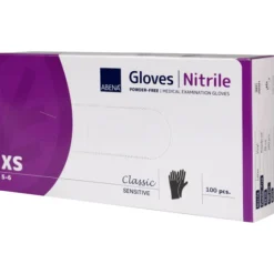 ABENA Nitrilhandske Puderfri Svart XS 100-pack