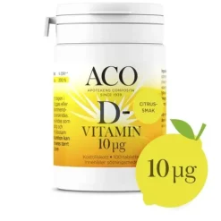 ACO D-vitamin 10 UG Citrussmak 100 tabletter