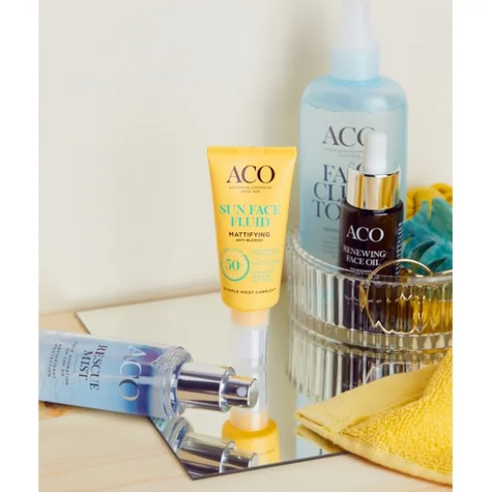ACO Sun Face Mattifying Fluid SPF50+ Parfymfri Solskydd Ansikte 40 ml