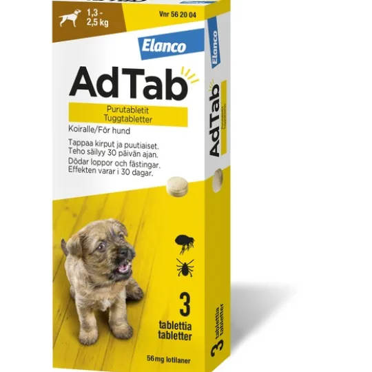 AdTab 56 mg tuggtabletter för hund 1,3–2,5 kg