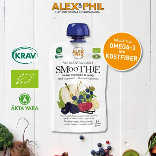 Alex&Phil Blåbär & vaniljsmoothie 5 x 100 g