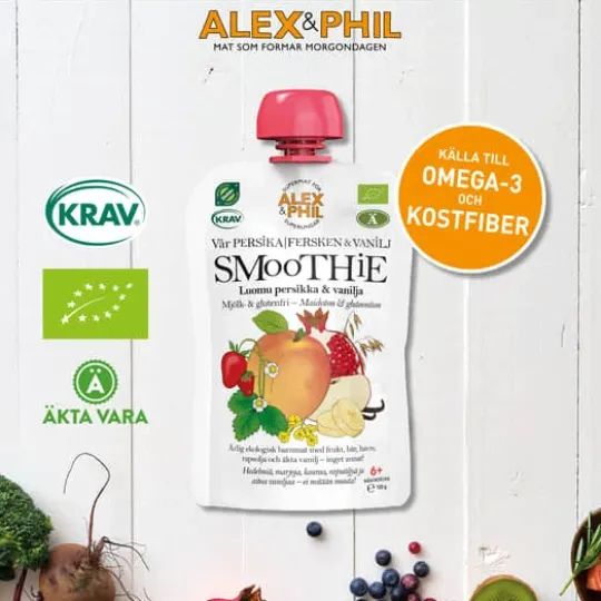 Alex&Phil Persika & vaniljsmoothie 5 x 100 g