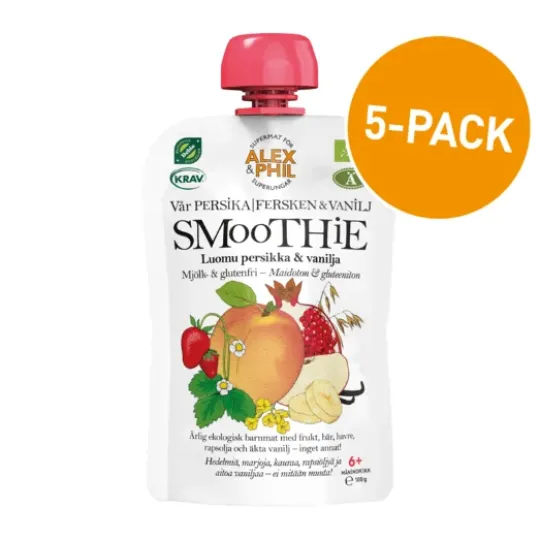 Alex&Phil Persika & vaniljsmoothie 5 x 100 g