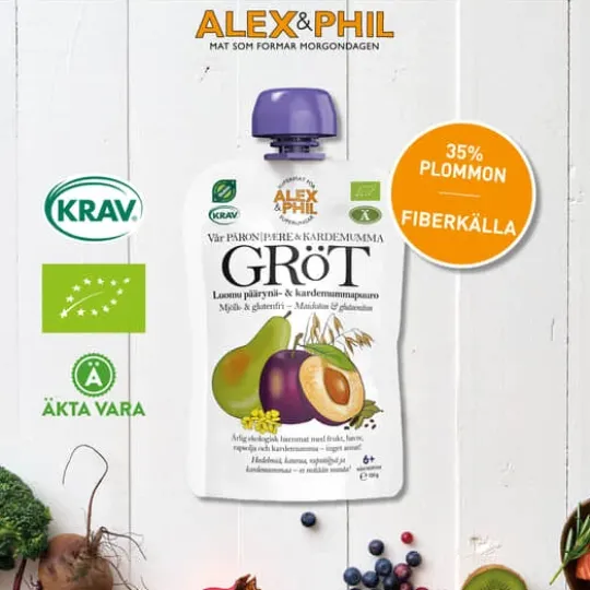 Alex&Phil Päron & plommongröt 5 x 100 g