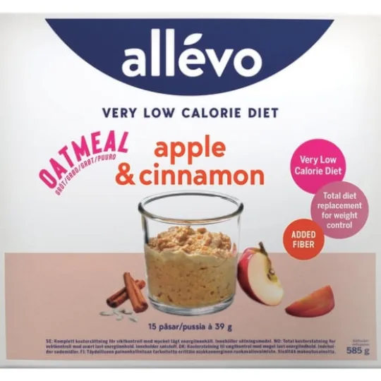 Allévo Oatmeal Apple/Cinnamon VLCD 15 påsar x 39 g