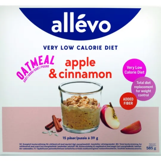 Allévo Oatmeal Apple/Cinnamon VLCD 15 påsar x 39 g