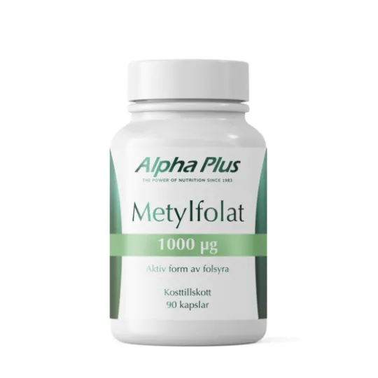 Alpha Plus Metylfolat 1000 µg 90 kapslar