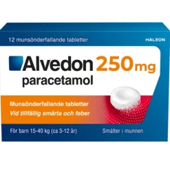 Alvedon Munsönderfallande tablett 250 mg 12 st (15-40 kg)
