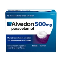 Alvedon Munsönderfallande tablett 500 mg 16 st
