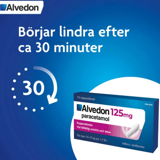 Alvedon suppositorium 125 mg 10 st (10-15 kg)