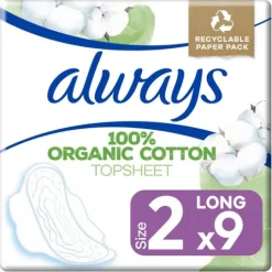 Always Cotton Protection Ultra Lång Bindor 9 st