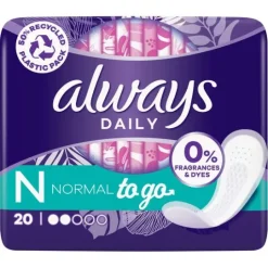 Always Daily Fresh Normal Trosskydd 0% Parfymer och Färgämnen 20 st