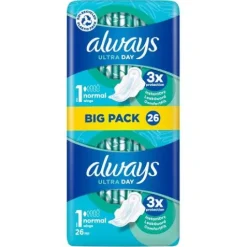 Always Ultra Day Bindor Normal Storlek 1 Med Vingar 26 st