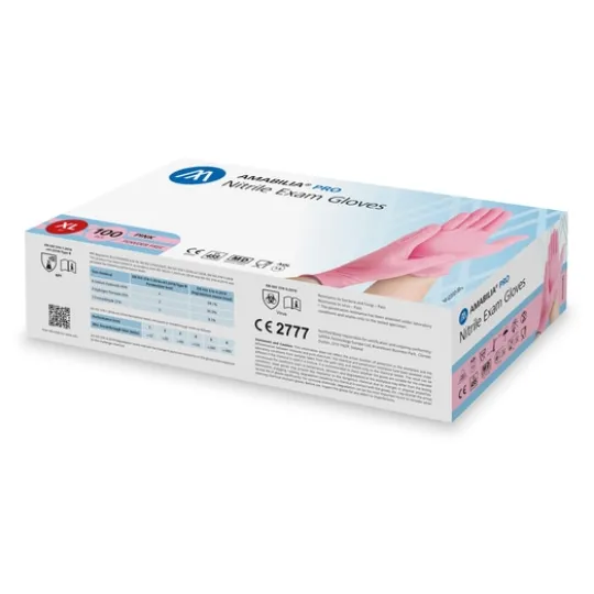 Amabilia Pro Nitrilhandskar Rosa XL 100 st