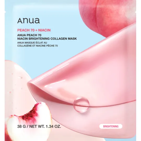 ANUA Peach 70 Niacin Brightening Collagen Mask 4 st