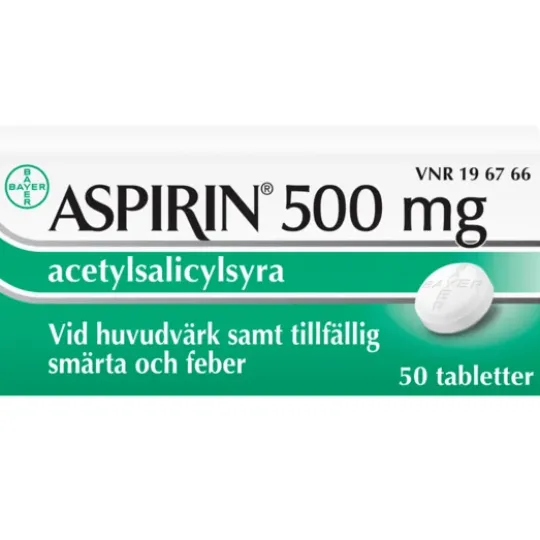 Aspirin, tablett 500 mg 50 st