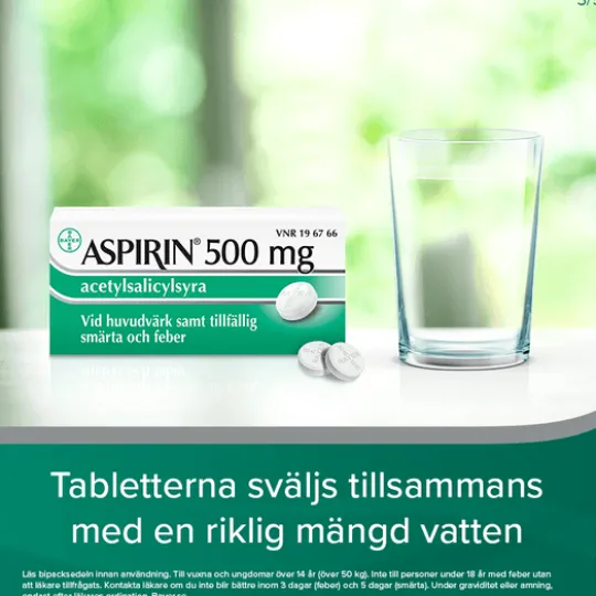 Aspirin, tablett 500 mg 50 st