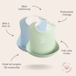 BabyBjörn Haklapp Grön/Blå 2-pack