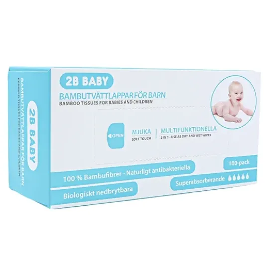 2B Baby Bambutvättlappar 100-pack