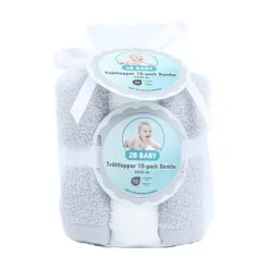 2B Baby Tvättlappar Bambu 10-pack Vit/Grå