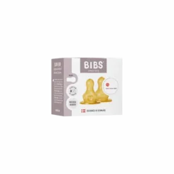 BIBS Baby Bottle Nipple Round Latex Slow Flow 2-pack