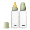 BIBS Baby Bottle Round Latex Medium Flow Sage 270 ml 2-pack