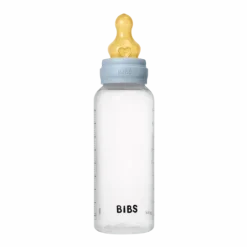 BIBS Baby Bottle Round Latex Medium Flow Baby Blue 270 ml