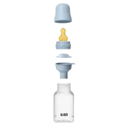 BIBS Baby Bottle Round Latex Slow Flow Baby Blue 150 ml
