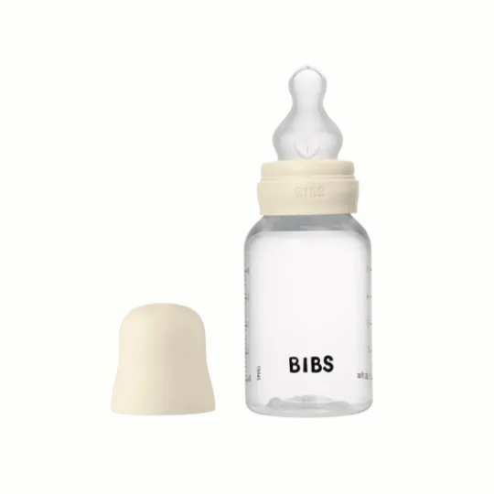 BIBS Baby Bottle Round Silicone Slow Flow Ivory 150 ml