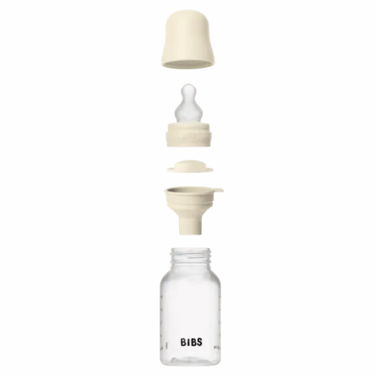 BIBS Baby Bottle Round Silicone Slow Flow Ivory 150 ml