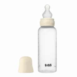 BIBS Baby Bottle Round Silicone Medium Flow Ivory 270 ml 2-pack