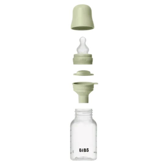 BIBS Baby Bottle Round Silicone Slow Flow Sage 150 ml