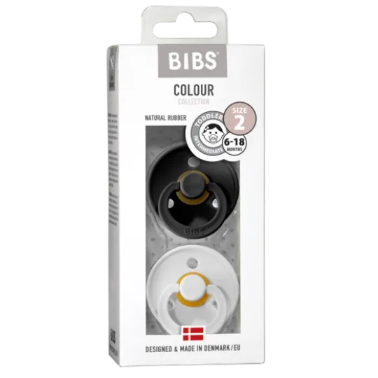 BIBS Colour Latex Size 2 Black/White 2-pack