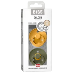 BIBS Colour Latex Size 1 Honey Bee/Olive 2-pack