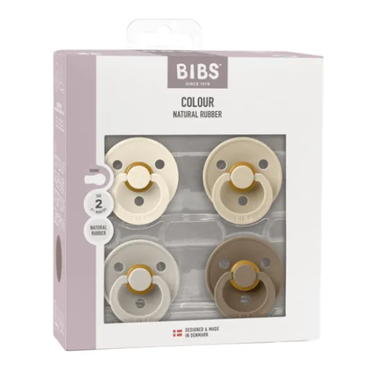 BIBS Colour Latex Size 2 Ivory/Sand/Vanilla/Dark Oak 4-pack