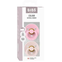 BIBS Colour Latex Size 2 Petal/Baby Pink 2-pack
