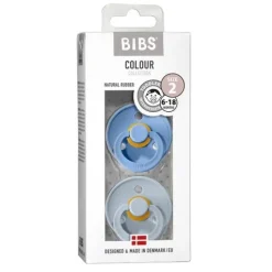 BIBS Colour Latex Size 2 Sky Blue/Baby Blue 2-pack