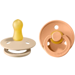 BIBS Colour Latex Size 1 Vanilla/Peach 2-pack
