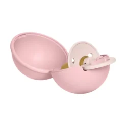 BIBS Colour Pacifier Round Latex Size 1 Petal & Pacifier Case Mini Baby Pink