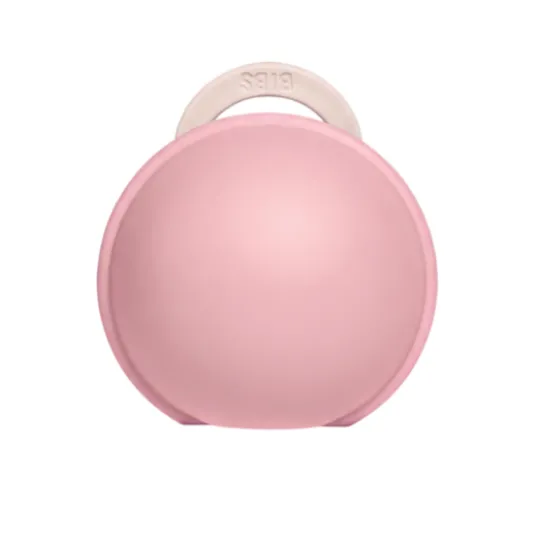 BIBS Colour Pacifier Round Latex Size 2 Petal & Pacifier Case Mini Baby Pink