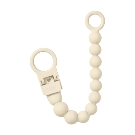 BIBS Pacifier Clip Beaded Ivory