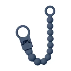 BIBS Pacifier Clip Beaded Steel Blue