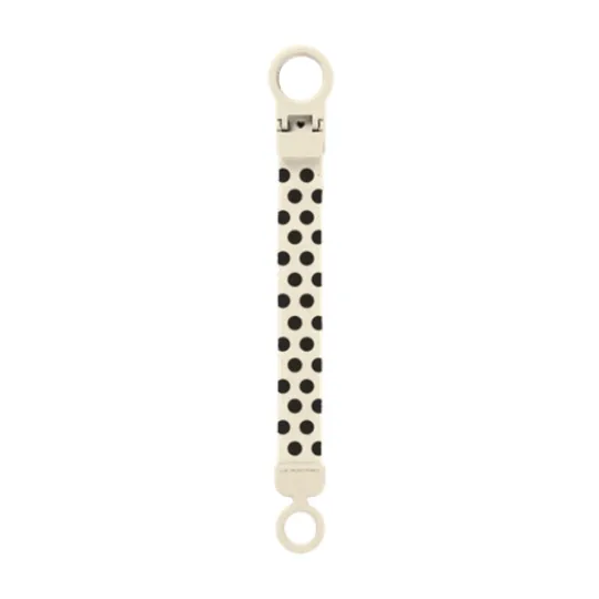 BIBS Studio Pacifier Clip Loop Polka Ivory Black