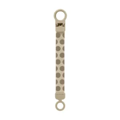 BIBS Studio Pacifier Clip Loop Polka Mega Vanilla Dark Oak