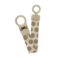 BIBS Studio Pacifier Clip Loop Polka Mega Vanilla Dark Oak