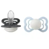 BIBS Supreme Silicone Size 2 Iron Glow/Baby Blue Glow 2-pack
