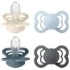 BIBS Supreme Silicone Size 2 Ivory/Baby Blue/Petrol/Iron 4-pack