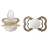 BIBS Supreme Silicone Size 2 Vanilla Glow/Dark Oak Glow 2-pack
